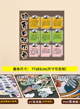 幼儿园节约粮食主题环创世界粮食日知识卡片节粮金句卡通防水墙贴