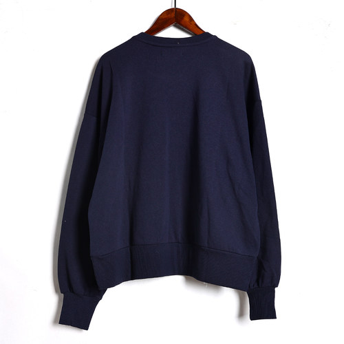 2026年春秋季时尚圆领套头薄绒圆领套头长袖卫衣韩版洋气宽松上衣 - 图2