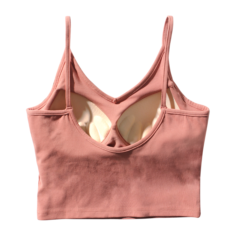 法曼薇旗舰店吊带背心女夏内搭带胸垫美背吊带网红爆款新款打底黑色小背心1