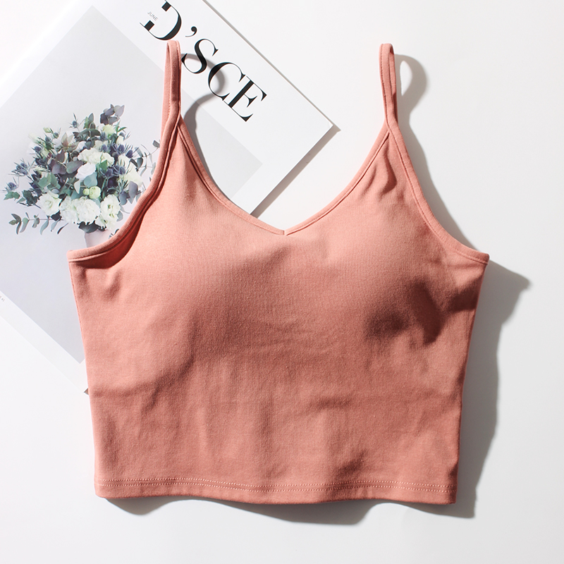 法曼薇旗舰店吊带背心女夏内搭带胸垫美背吊带网红爆款新款打底黑色小背心3