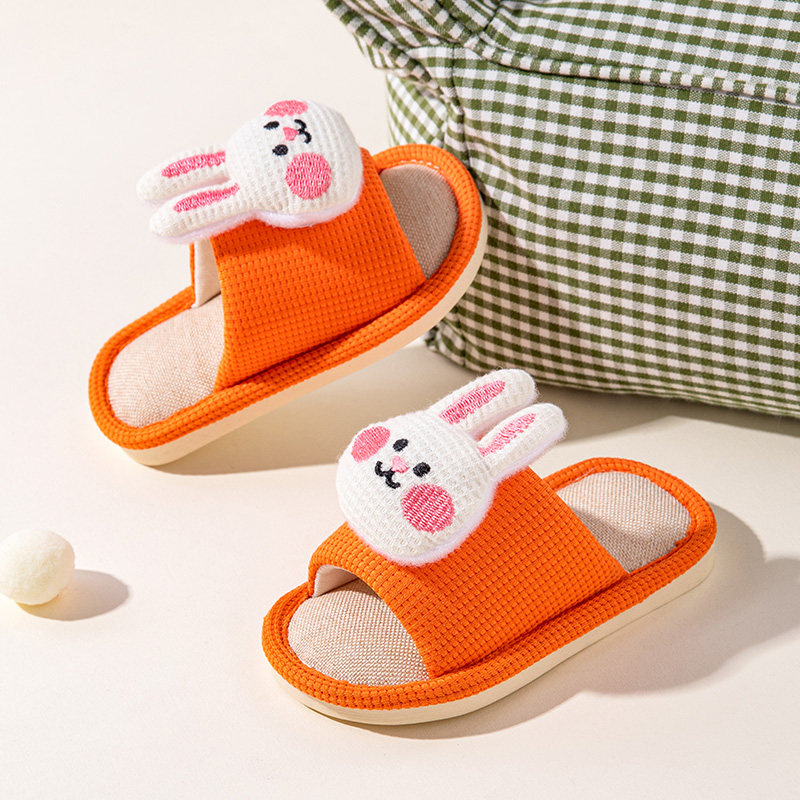 兔子儿童拖鞋亚麻女童男童春秋家居家用室内宝宝女孩防滑布底夏季,淘宝优惠券,粉丝福利购,淘宝优惠卷