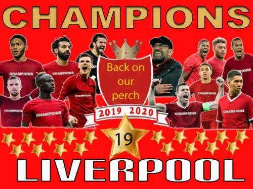 Liverpool Champions 2020 - 19 Times Flag 2020年利物浦 - 图0