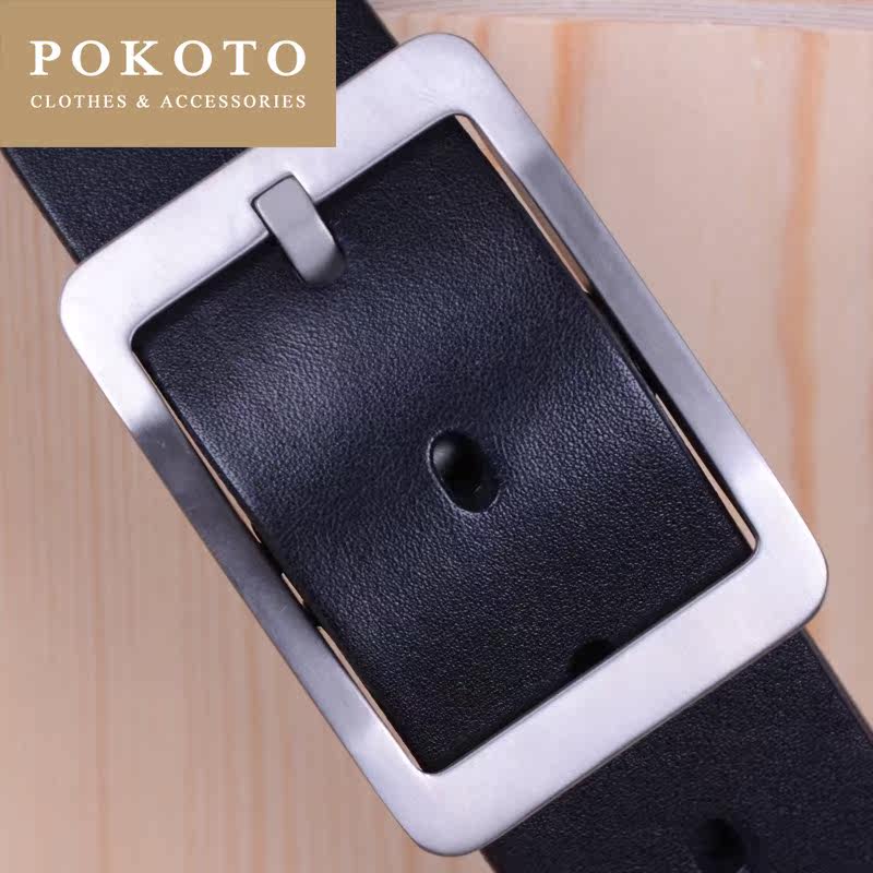 轻奢品牌纯钛男纯牛皮加厚进口皮带 pokoto腰带/皮带/腰链