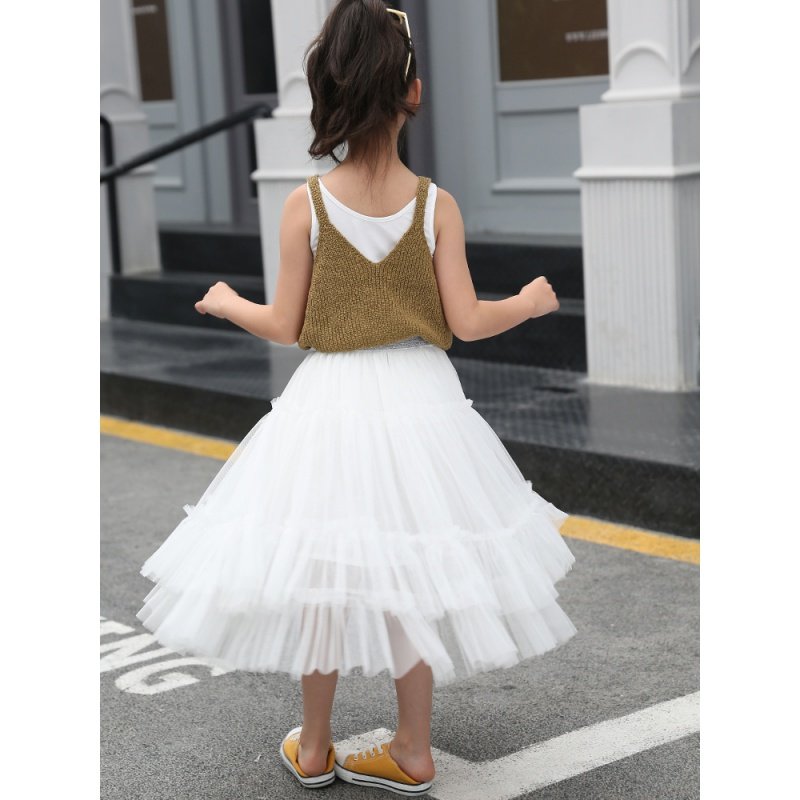 儿童公主纱裙童装女童秋冬半身裙 pokoto半身裙