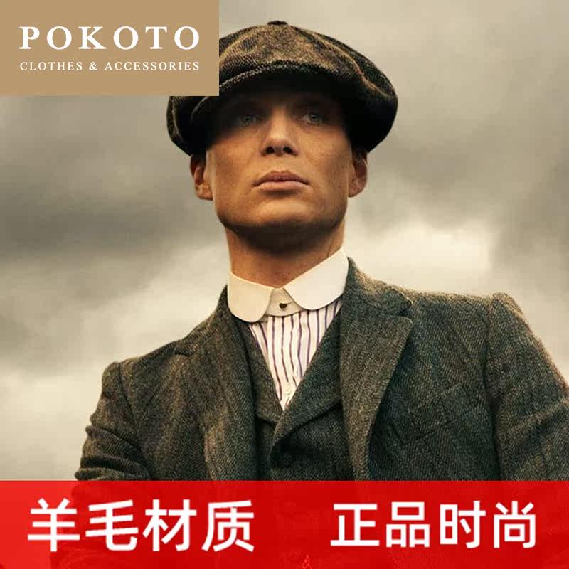 轻奢浴血黑帮羊毛八角帽文艺报童帽 pokoto帽子
