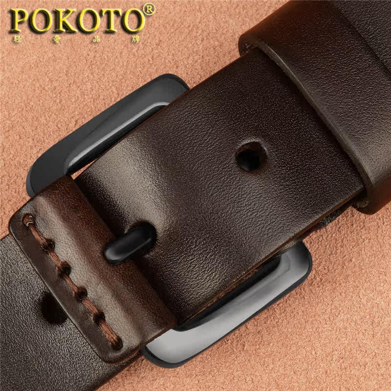 pokoto皮带头层牛皮复古休闲裤带 pokoto腰带/皮带/腰链