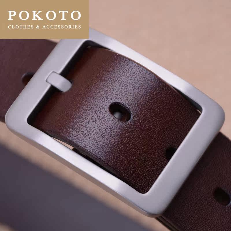 轻奢品牌纯钛男纯牛皮加厚进口皮带 pokoto腰带/皮带/腰链