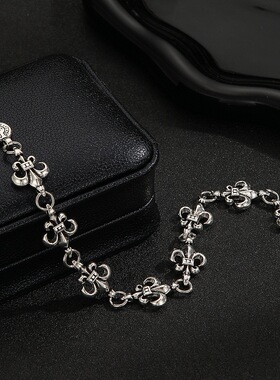 经典复古船锚拼接手链嘻哈欧美ins暗黑潮牌时髦手链可调节