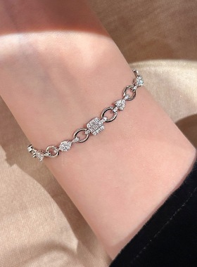 韩系锆石方形时尚简约手链轻奢精致气质手环小众高级感百搭手饰女