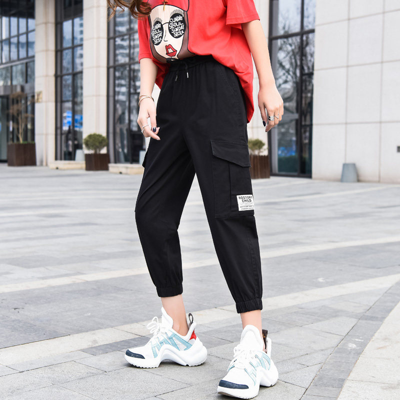 法式七分小个子夏季宽松bf潮工装裤 淑芬璐休闲裤