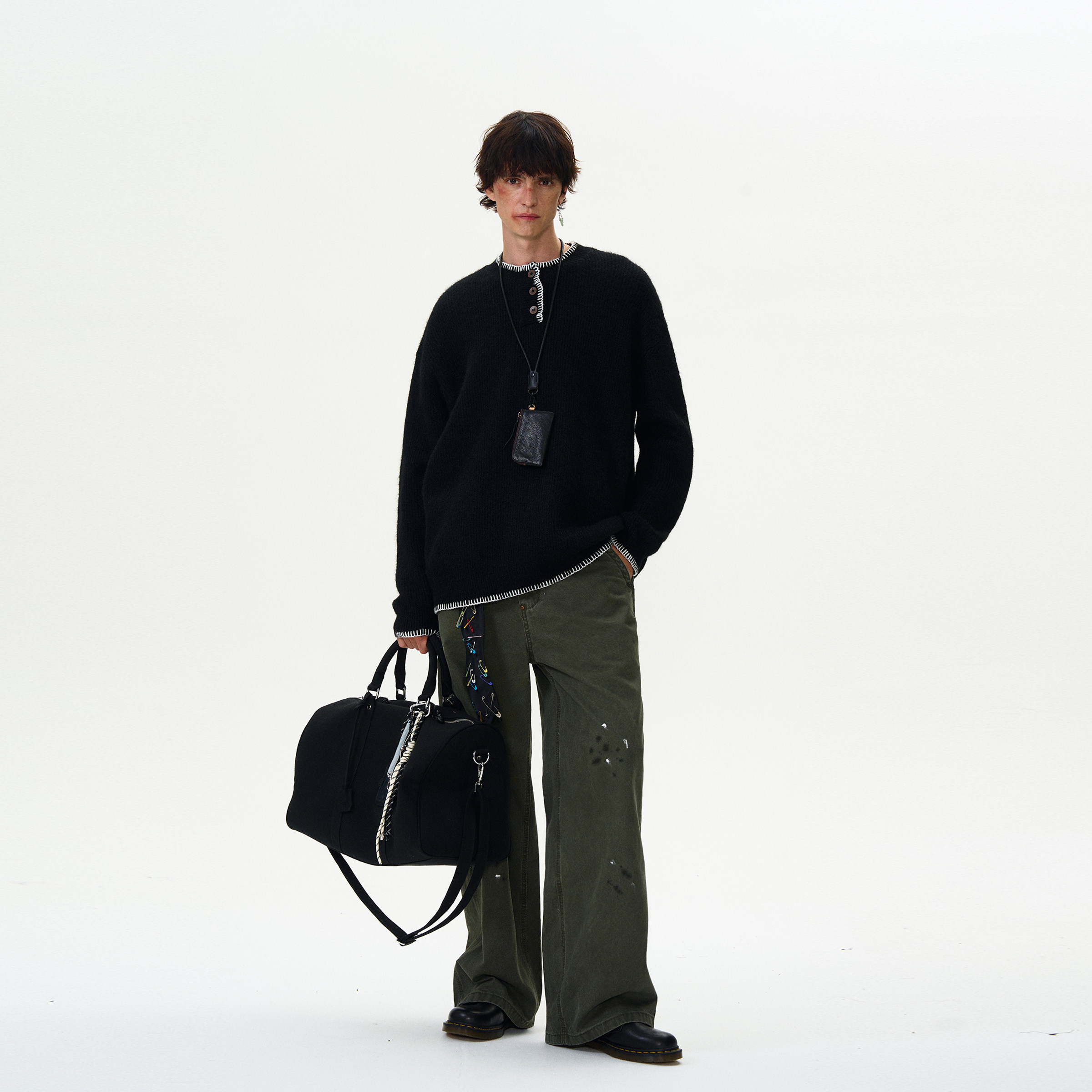 MADWITCH美式小众设计感亨利领针织衫男女宽松慵懒氛围感圆领毛衣,淘宝优惠券,粉丝福利购,淘宝优惠卷