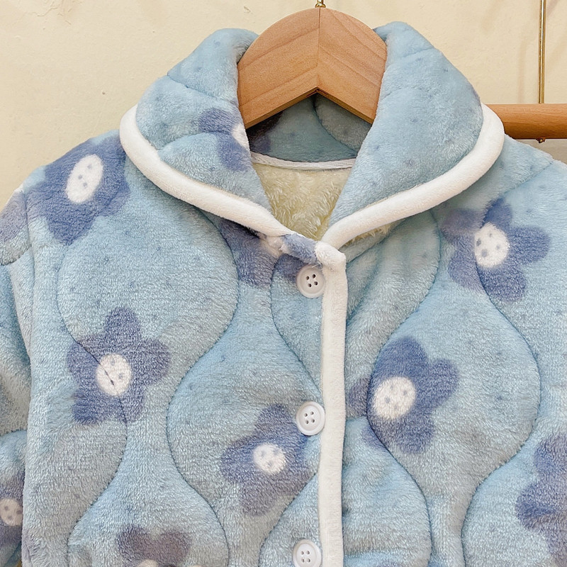 女童2023新款冬装女宝宝三层加厚保暖睡衣小童可爱加绒家居服套装,淘宝优惠券,粉丝福利购,淘宝优惠卷