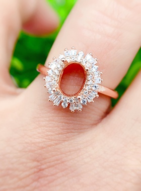 伯利尔女S925戒指空托