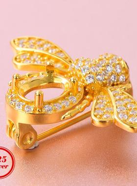 吊坠空托胸针一款多用椭圆6*8mm