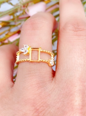 伯利尔女S925戒指空托