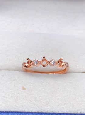 小巧学生3*3mm圆形活口戒指空托