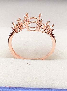 S925戒指空托3*4/6*8mm彩宝