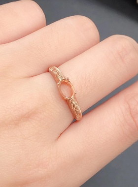 S925纯银戒指空托时尚拉丝设计款