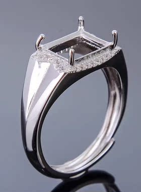 伯利尔男S925戒指空托