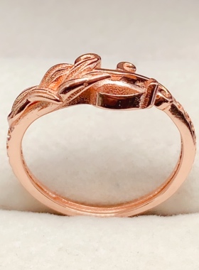 银镀金色4*6mm水滴戒指空托