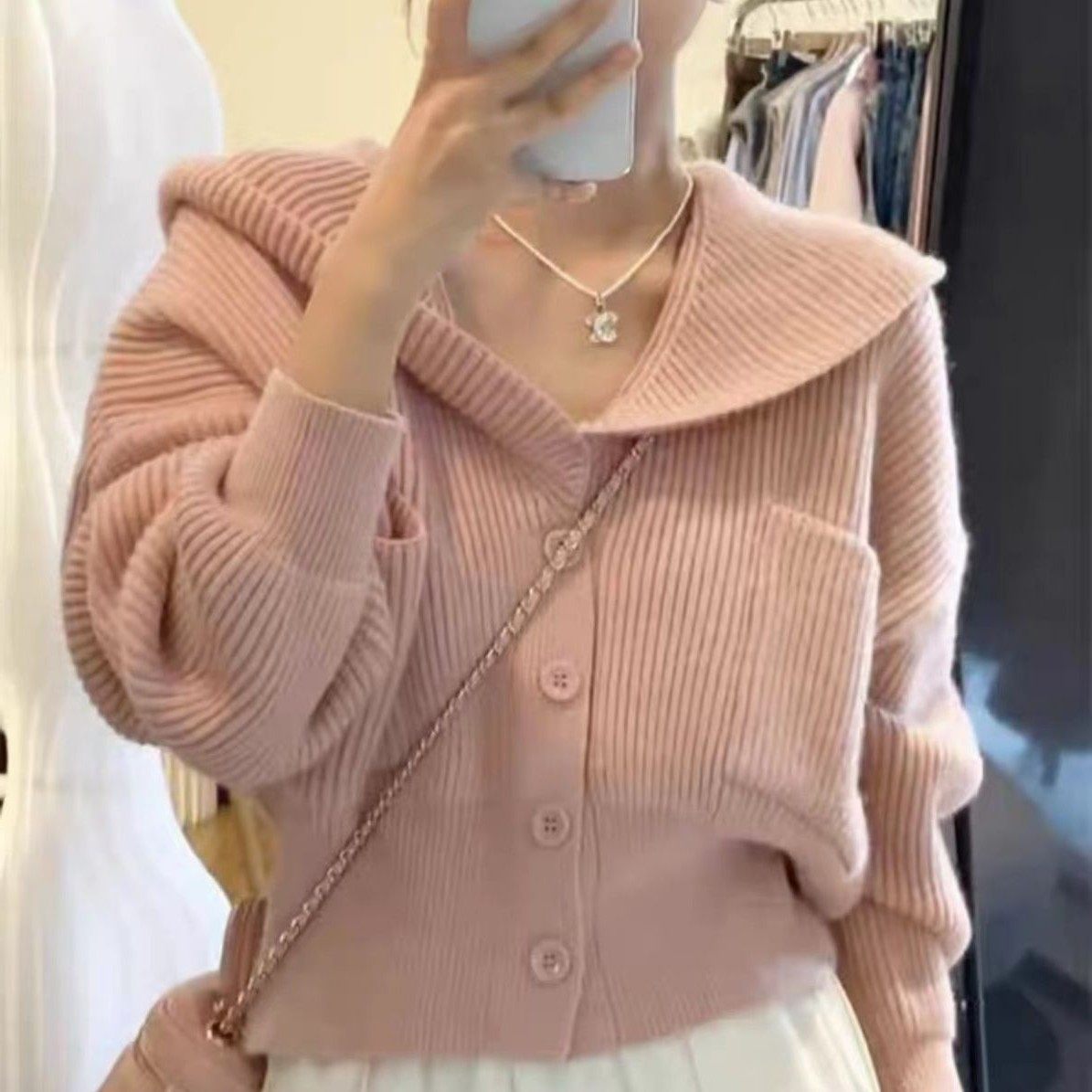 温柔可爱连帽毛衣开衫外套女秋冬短款针织衫设计感小众长袖上衣潮,淘宝优惠券,粉丝福利购,淘宝优惠卷