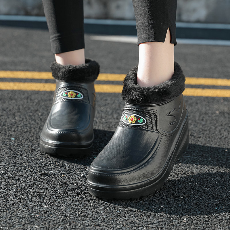 加绒加厚棉雨鞋男女冬季超轻防滑防水鞋洗车保暖eva一体中筒雨靴,淘宝优惠券,粉丝福利购,淘宝优惠卷