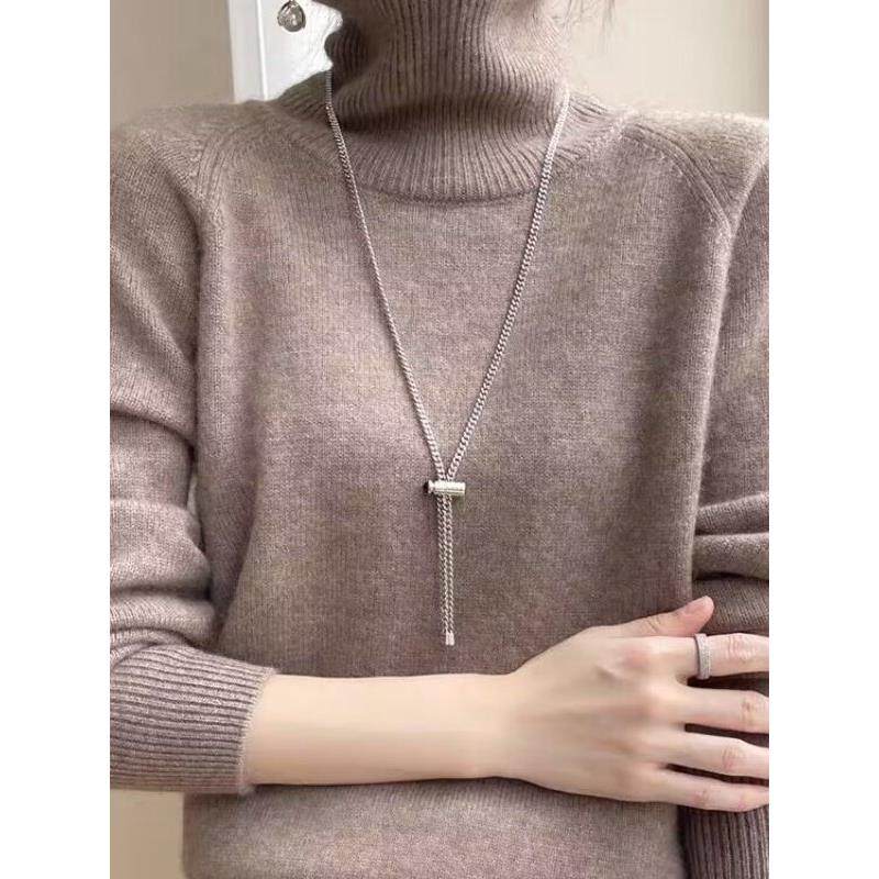 山羊绒衫粉色高领堆堆领山毛衣女2025秋冬款羊毛衫加厚内搭打底衫,淘宝优惠券,粉丝福利购,淘宝优惠卷