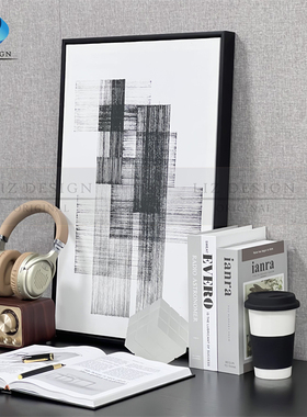 家居装饰品书桌摆件样板房间桌面摆饰复古耳机音响组合装饰画套装