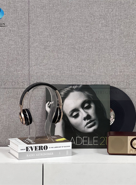 简约样板间书桌摆件装饰唱片