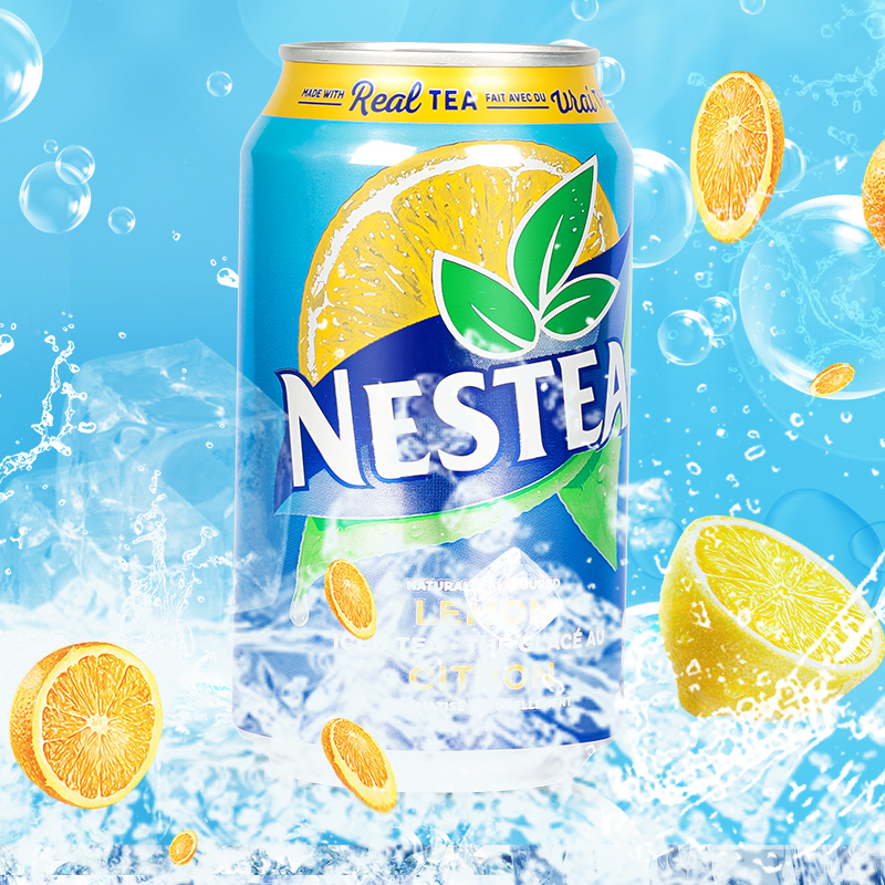 加拿大原瓶进口Nestea/雀巢冰爽柠檬茶饮料红茶整箱24罐装原箱发-图2