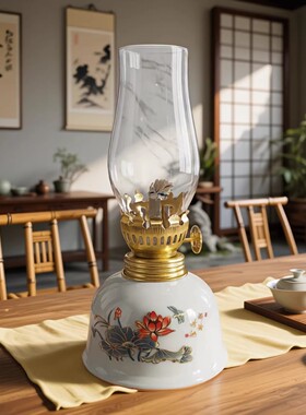 厂家白色荷花陶瓷香薰酥油露营灯