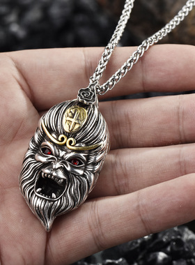 悟空一念之间猴头吊坠厂家直销批发复古霸气斗战胜佛男女项链挂件