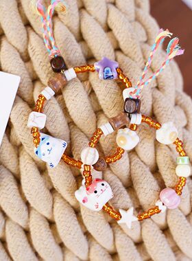 热销陶瓷手链招财猫手串闺蜜礼物