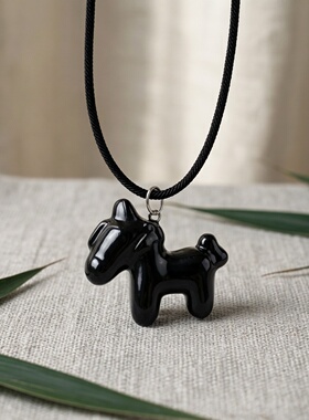 景德镇陶瓷本命年红马开运项链