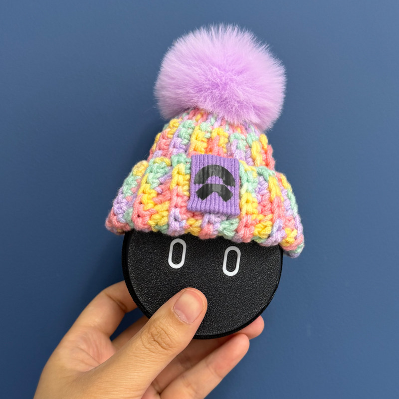 蔚来汽车nomi的帽子毛线帽卡其色色头饰摆件装饰品可爱et57es6es8,淘宝优惠券,粉丝福利购,淘宝优惠卷