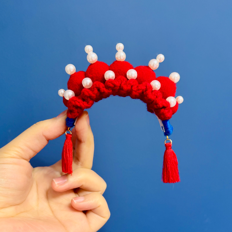 中国红喵公主哪吒极氪007GT/001/7X中置音响帽子装饰品猫耳朵摆件 - 图0