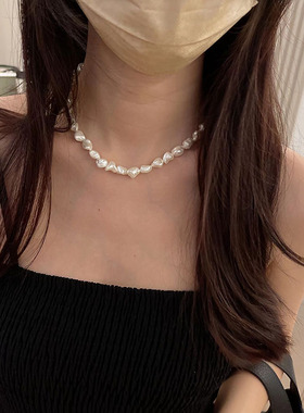 小众气质款女不规则珍珠项链