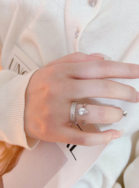 叠戴食指指环高级感戒指ins女