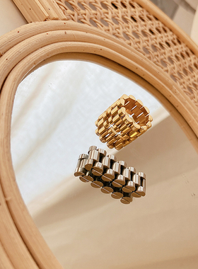 链条食指指环戒指金属欧美女