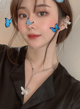 choker小众设计感叠戴蝴蝶锁骨链
