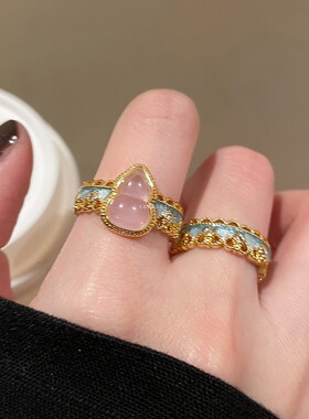 【7柒seven】葫芦蕾丝复古开口戒指感轻奢食指戒国风小众设计指环