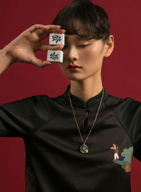 FUNDAISY中国风天然石女项链