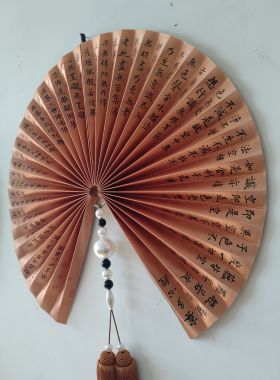 扇子壁饰酒店中式挂件家居装饰