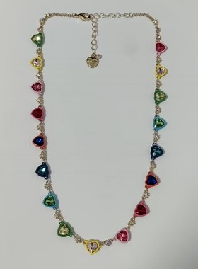 女士多彩爱心项链可调节链式吊坠项链多巴胺