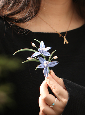 粉色缠花百合胸针高端精致胸花