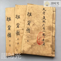 An abusive time Wen plays Xuan paper (Great Qing pushback chart) Old book antique pendulum piece Xuan paper line clothing set of 3 copies 36 sheets