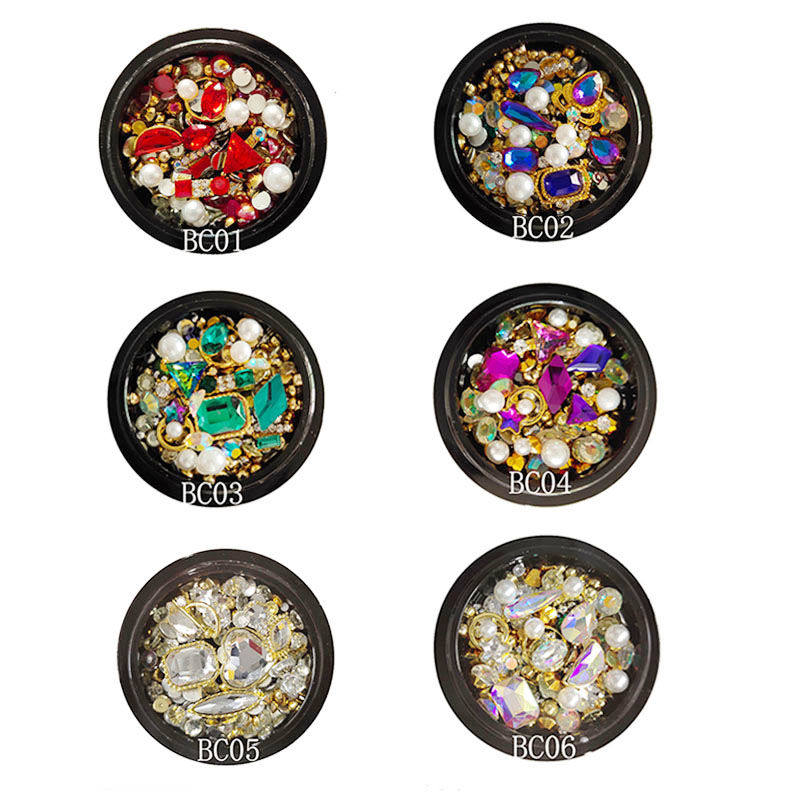 多款可选混搭美甲饰品钻黑盒装 合金属钻混装DIY装饰 幻彩平底钻,淘宝优惠券,粉丝福利购,淘宝优惠卷