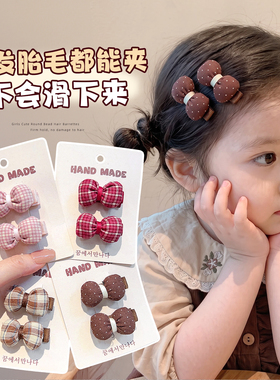 女童布艺防滑碎发刘海夹