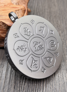 纯铜电镀圆形法眼嘎乌盒唐卡吊坠