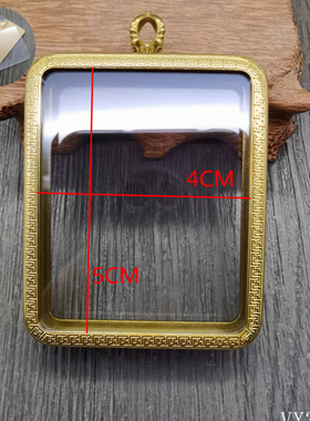 纯铜双面唐卡外壳4*5钛钢嘎乌盒